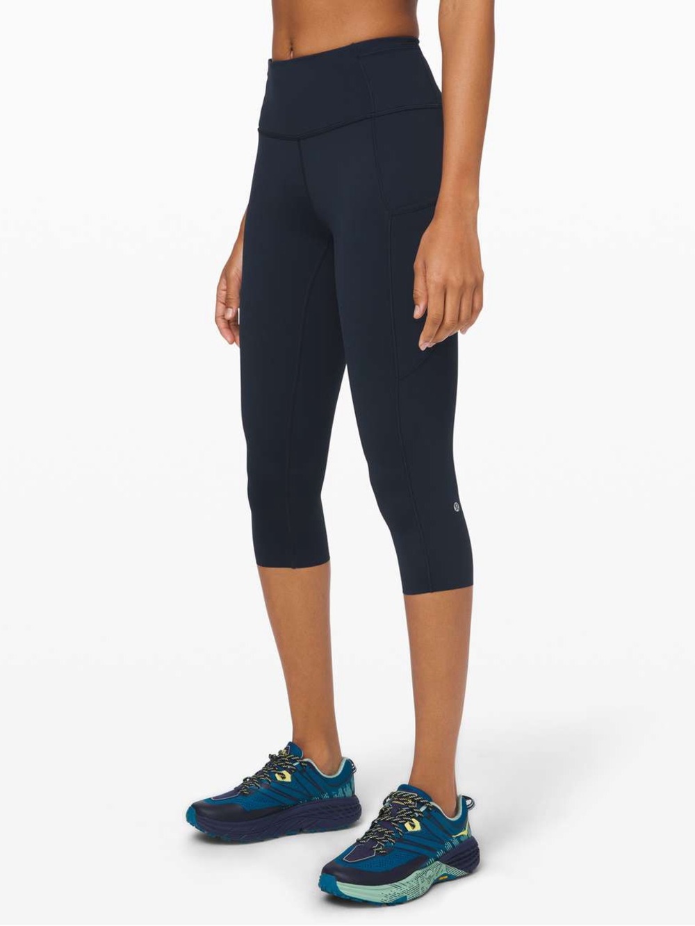 Lululemon Fast and Free Crop II 19" True Navy Capri Leggings Sz 4 Pilates Hiking